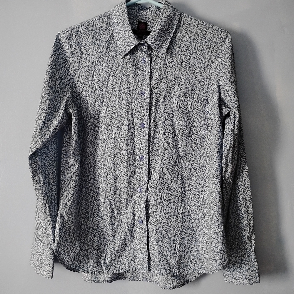 Liberty Art Fabrics Blue Floral Cotton Shirt S